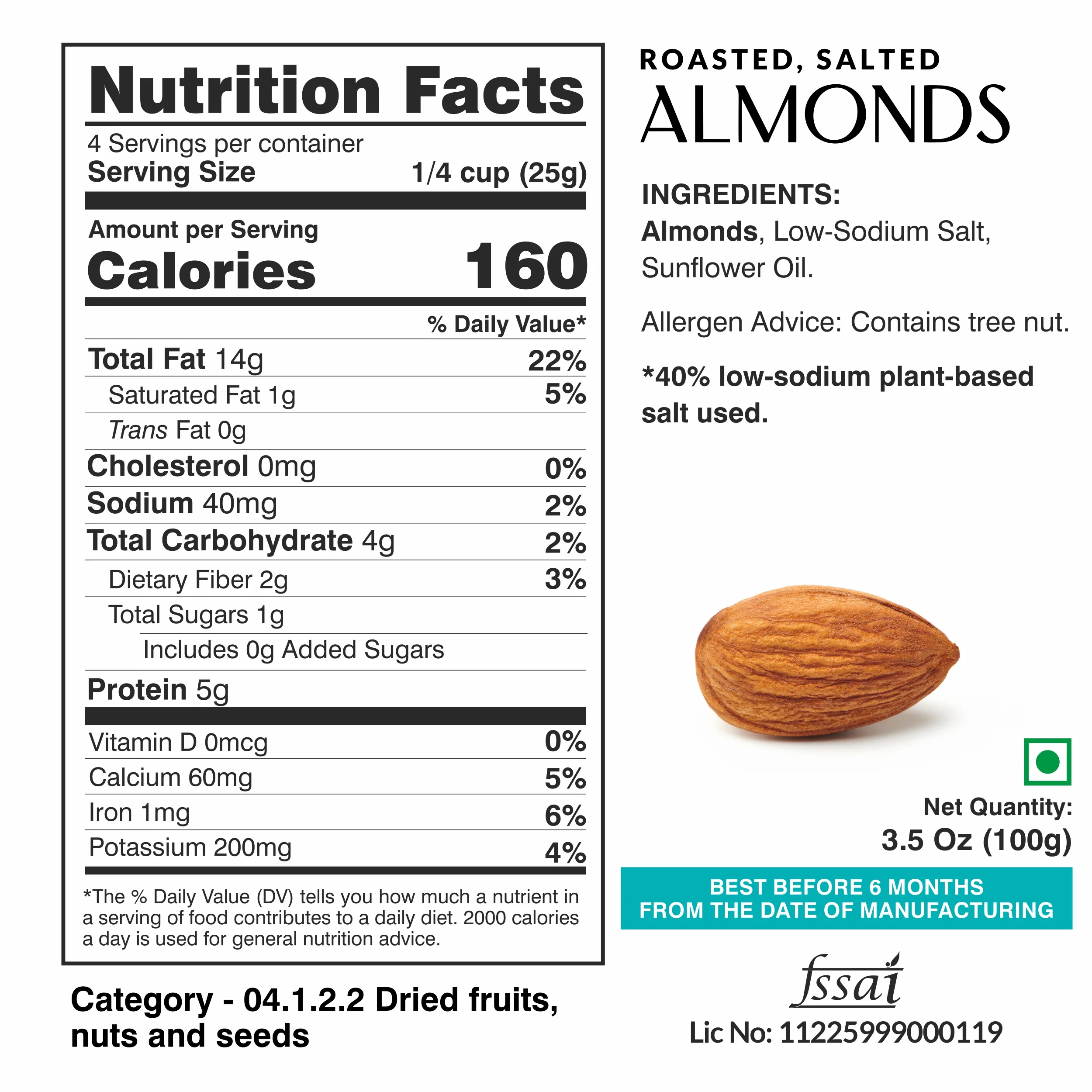 Assorted Nuts Combo by Ella Foods (4 x 100g) | Peri Peri Almonds, Salted Cashews, Coconut Toasted Almonds & Chilli Lime Cashews | 40% Low Sodium | Roasted & Seasoned | 6-Month Shelf Life - Image 10
