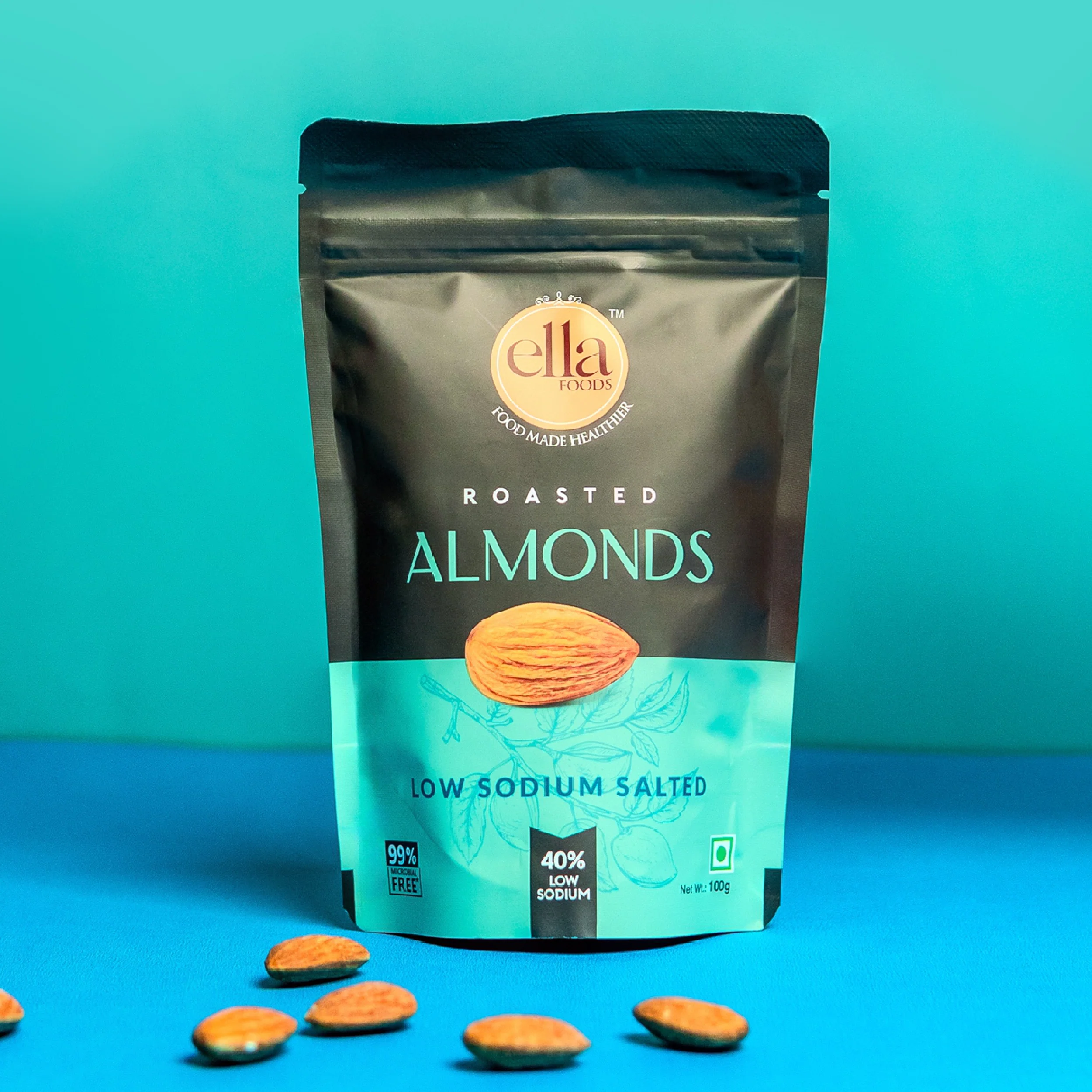 Assorted Nuts Combo by Ella Foods (4 x 100g) | Peri Peri Almonds, Salted Cashews, Coconut Toasted Almonds & Chilli Lime Cashews | 40% Low Sodium | Roasted & Seasoned | 6-Month Shelf Life - Image 11