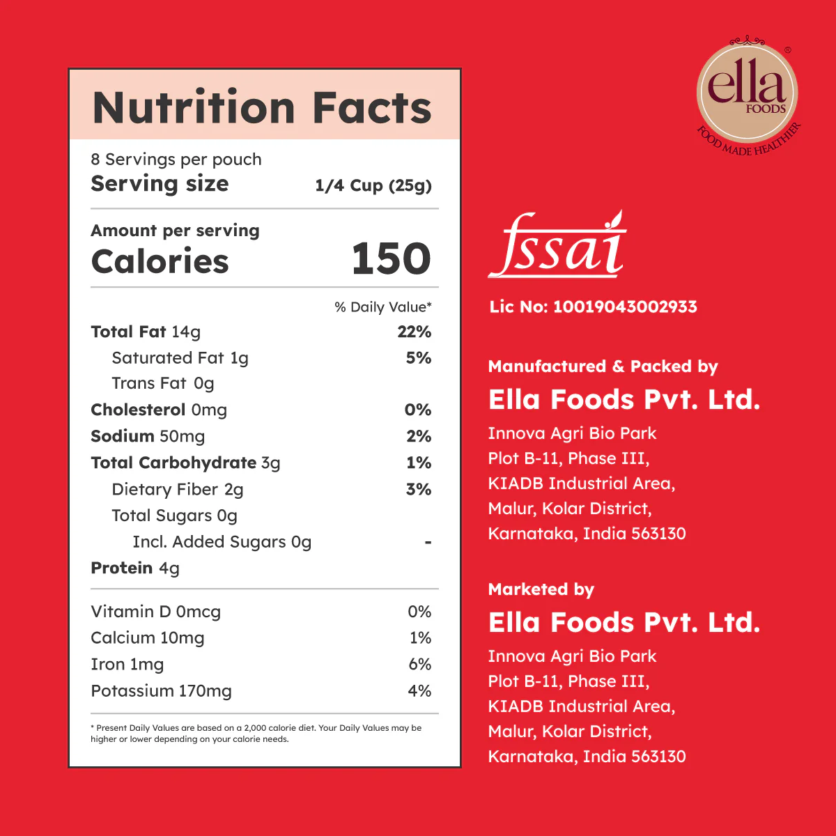 Ella Foods Chilli Lime Cashews 100g | Roasted Spicy & Tangy Cashew Snack | 40% Low Sodium | No Preservatives | 6-Month Shelf Life| Pack of 2 - Image 5