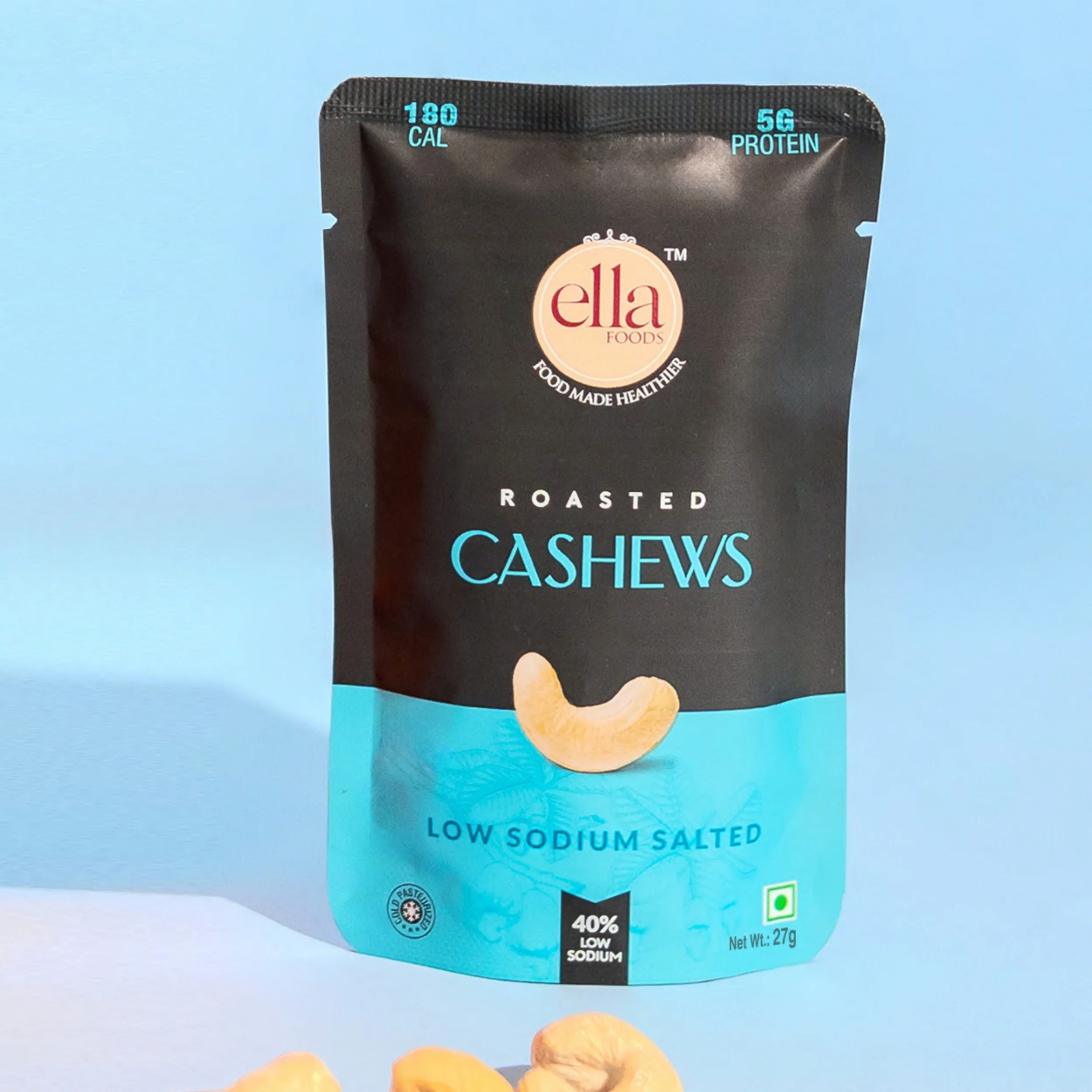 Ella Foods Assorted Mini Nuts Pack (10 x 27g) | Roasted Almonds & Cashews | 40% Low Sodium | Healthy On-the-Go Snack | Travel-Friendly | 6-Month Shelf Life - Image 5