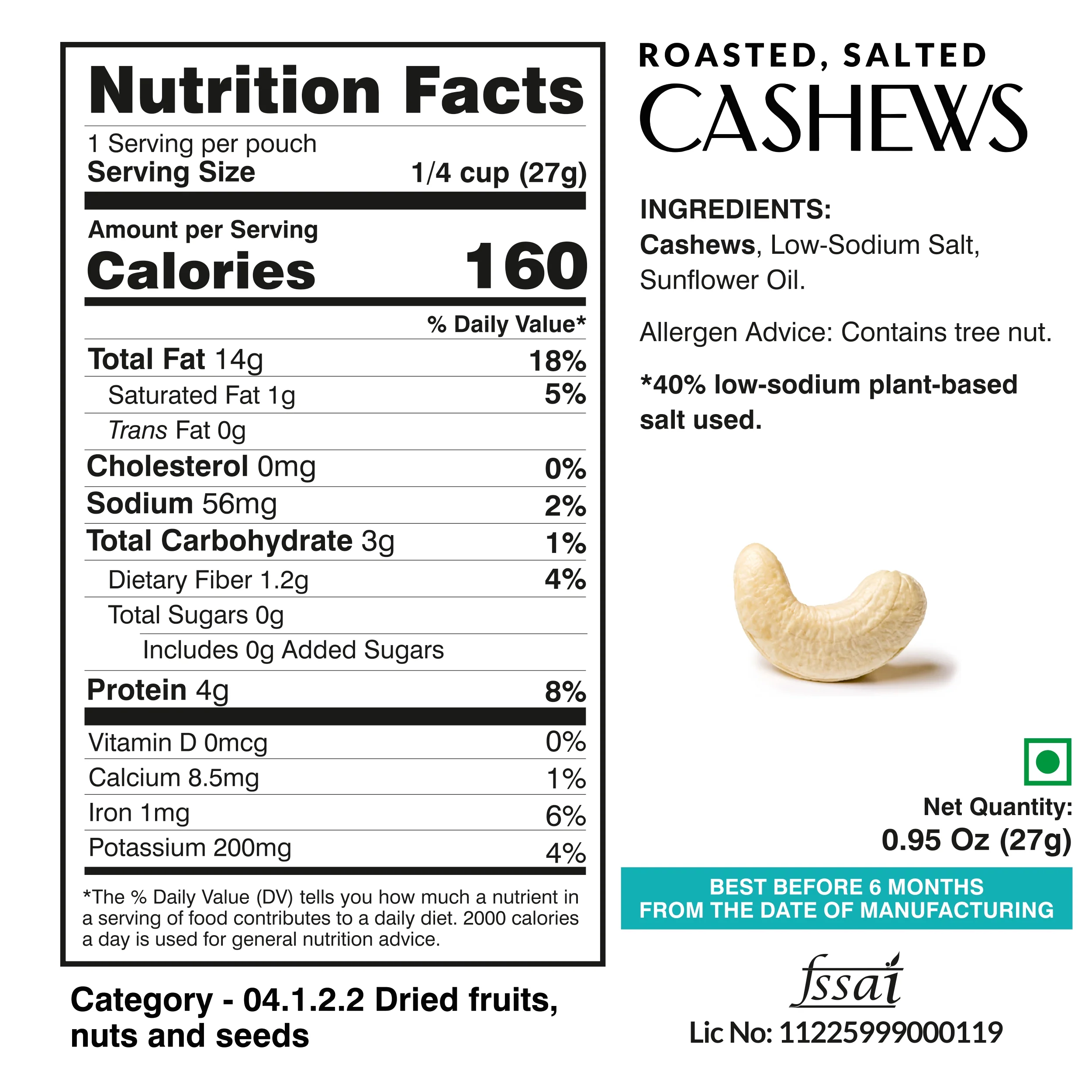 Ella Foods Assorted Mini Nuts Pack (10 x 27g) | Roasted Almonds & Cashews | 40% Low Sodium | Healthy On-the-Go Snack | Travel-Friendly | 6-Month Shelf Life - Image 6