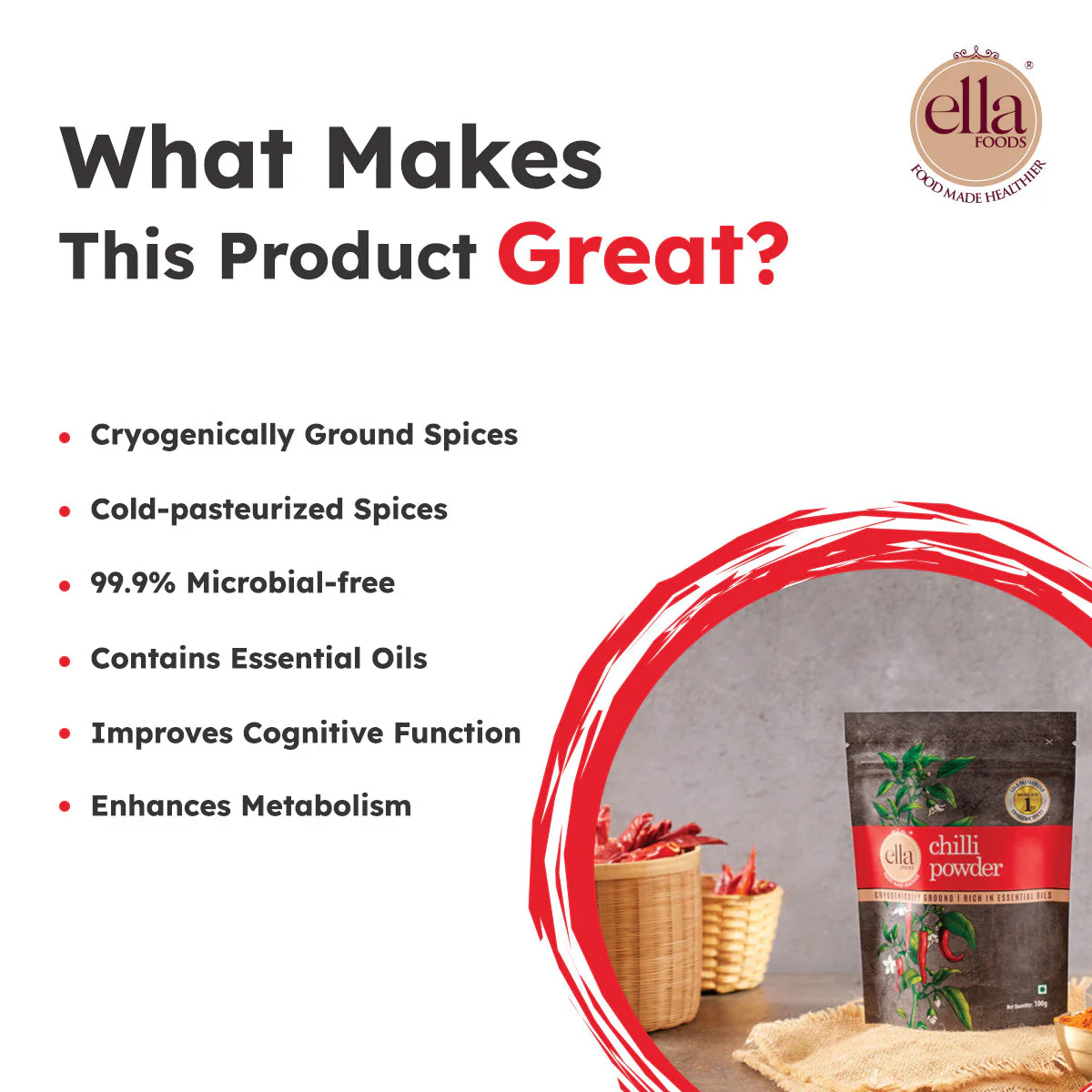 Ella Foods Coriander & Chilli Powder Combo Pack| Pack of 2 (100g each) | Shelf Life - 18 months - Image 8