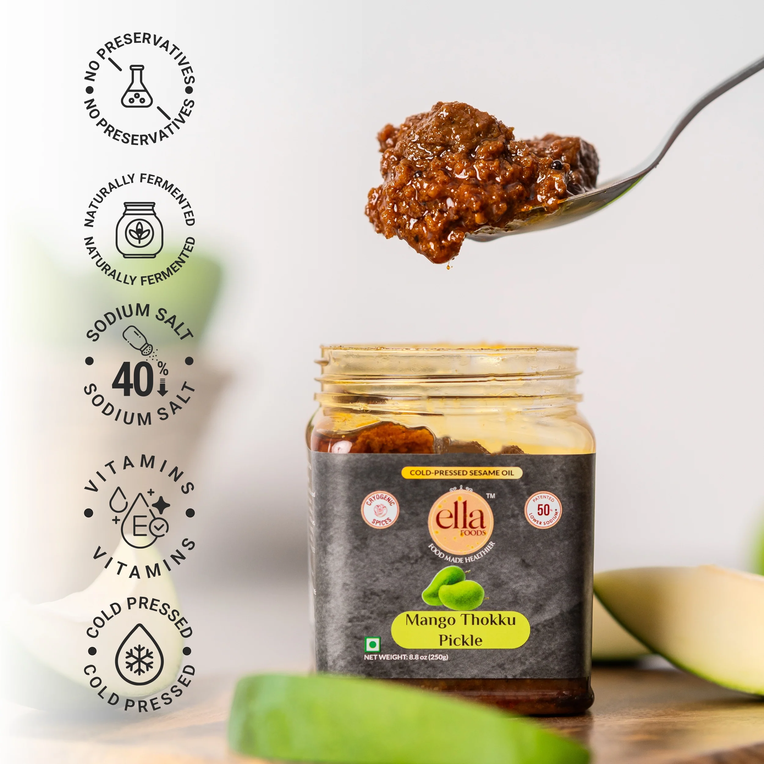 Ella Foods Ultimate Breakfast Combo | 6 Ready-to-Eat Probiotic Meals & Mango Thokku Pickle 250g | Includes Tangy Millet Poha 80g, Upma 65g, Poha 65g | 7-Pack Nutritious Meal Kit | Meals: 6 Months Shelf Life | Pickle: 12 Months - Image 9
