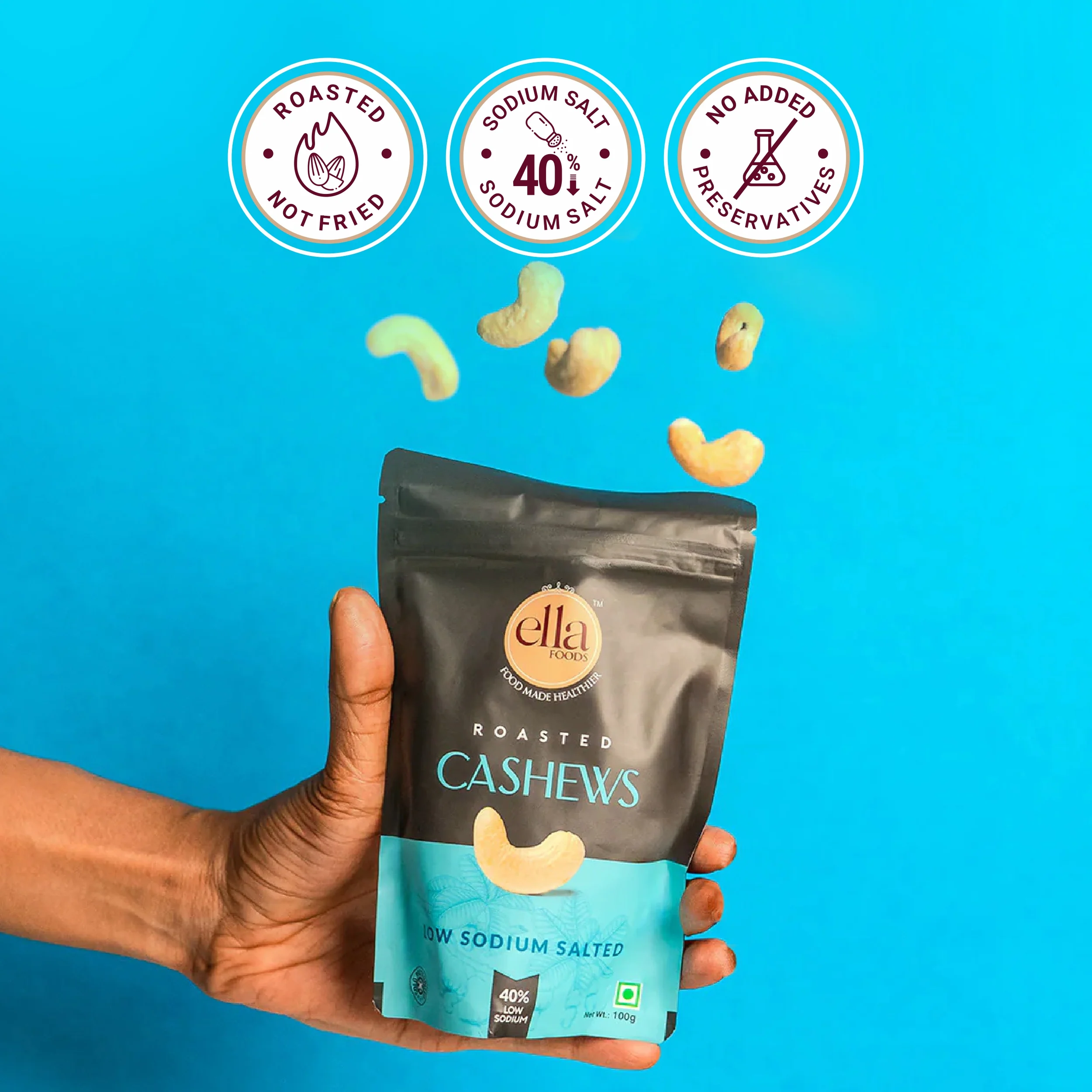 Ella Foods Hearty Breakfast & Snack Combo | Instant Poha, Millet Khara Pongal, Salted Cashews 27g, Salted Almonds 27g & Peri Peri Almonds 27g | Ready-to-Eat Healthy Pack - Image 10