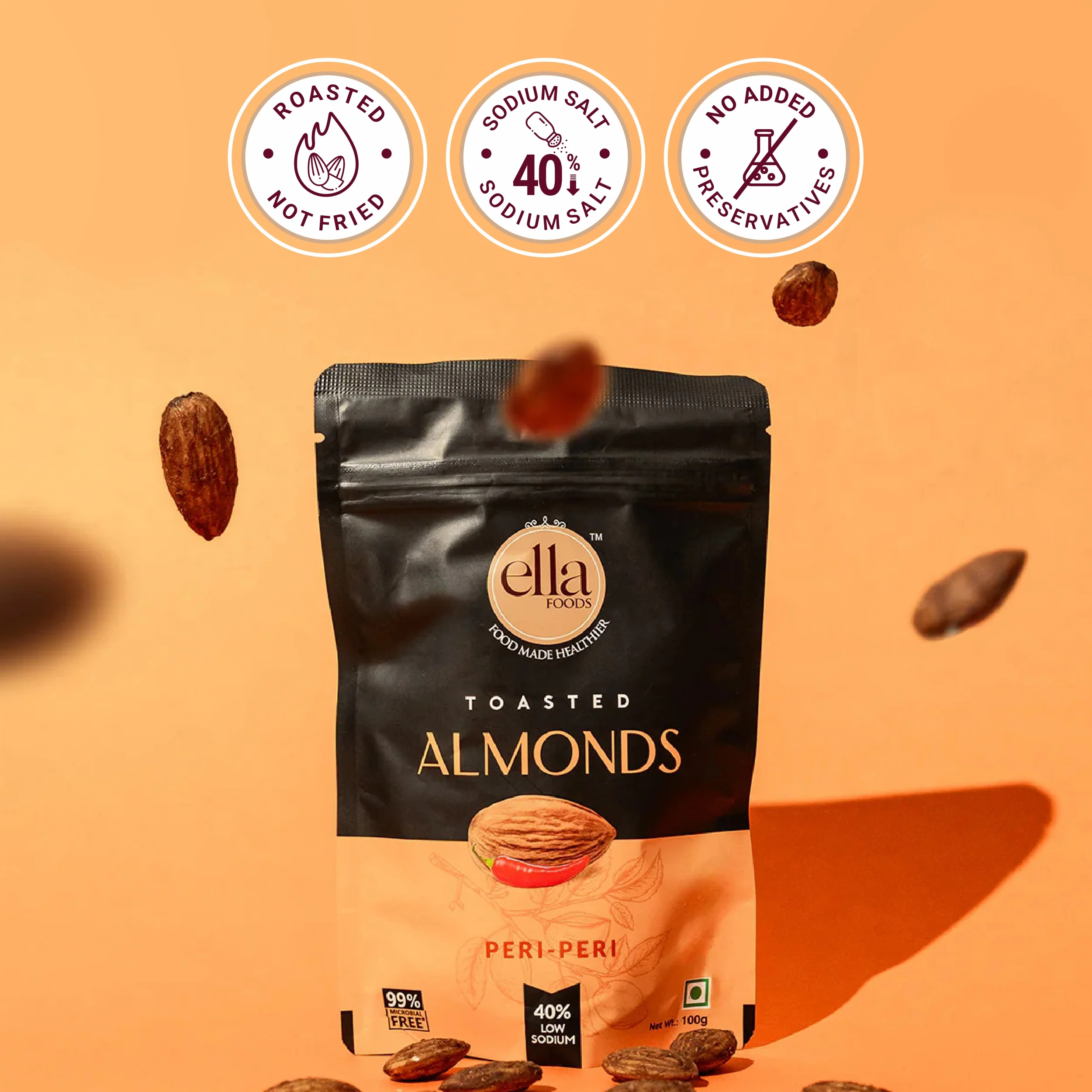 Ella Foods Hearty Breakfast & Snack Combo | Instant Poha, Millet Khara Pongal, Salted Cashews 27g, Salted Almonds 27g & Peri Peri Almonds 27g | Ready-to-Eat Healthy Pack - Image 14