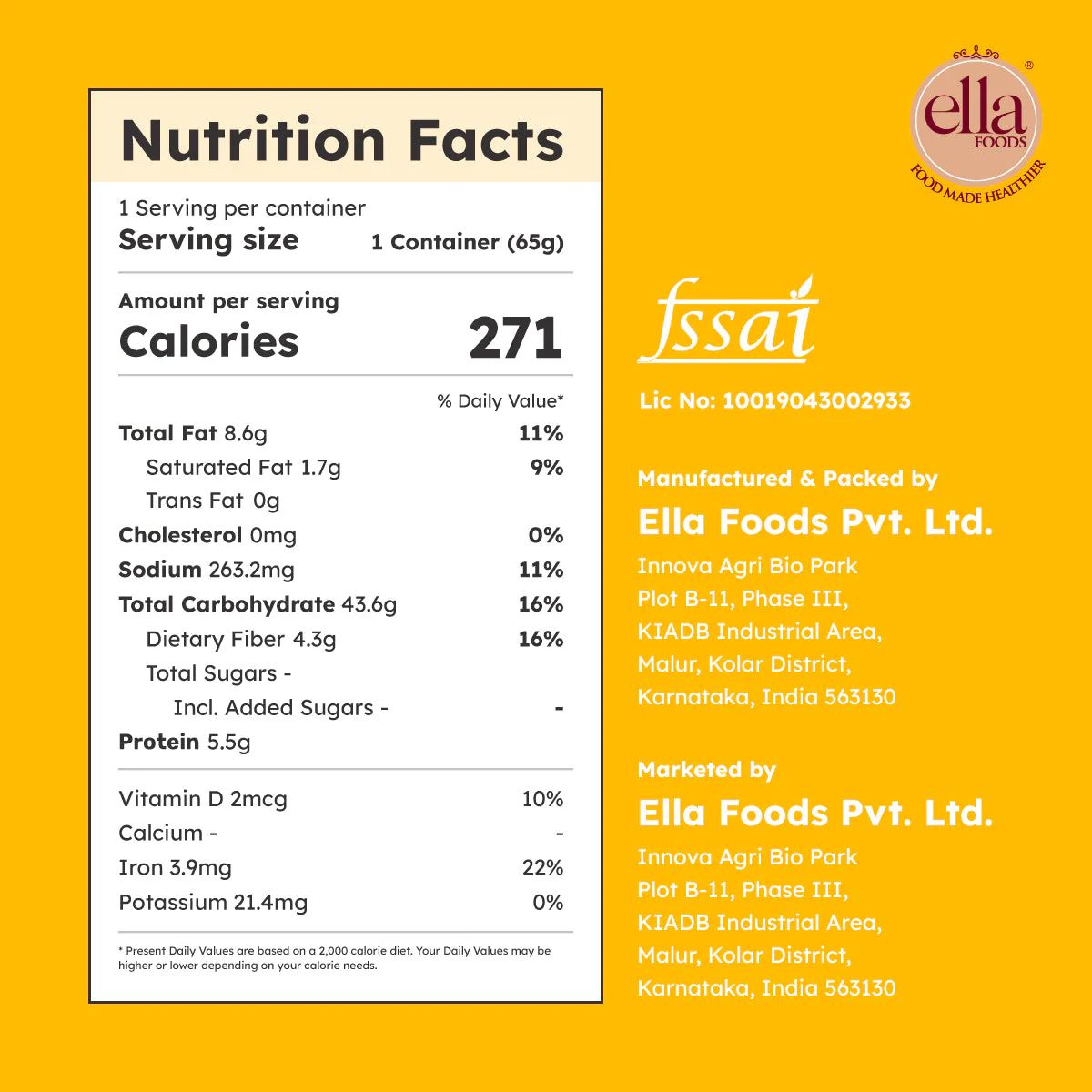 Ella Foods Probiotic Instant Poha | 65g | Ready-to-Eat Meal | Shelf Life: 6 Months | Pack of 2 - Image 5