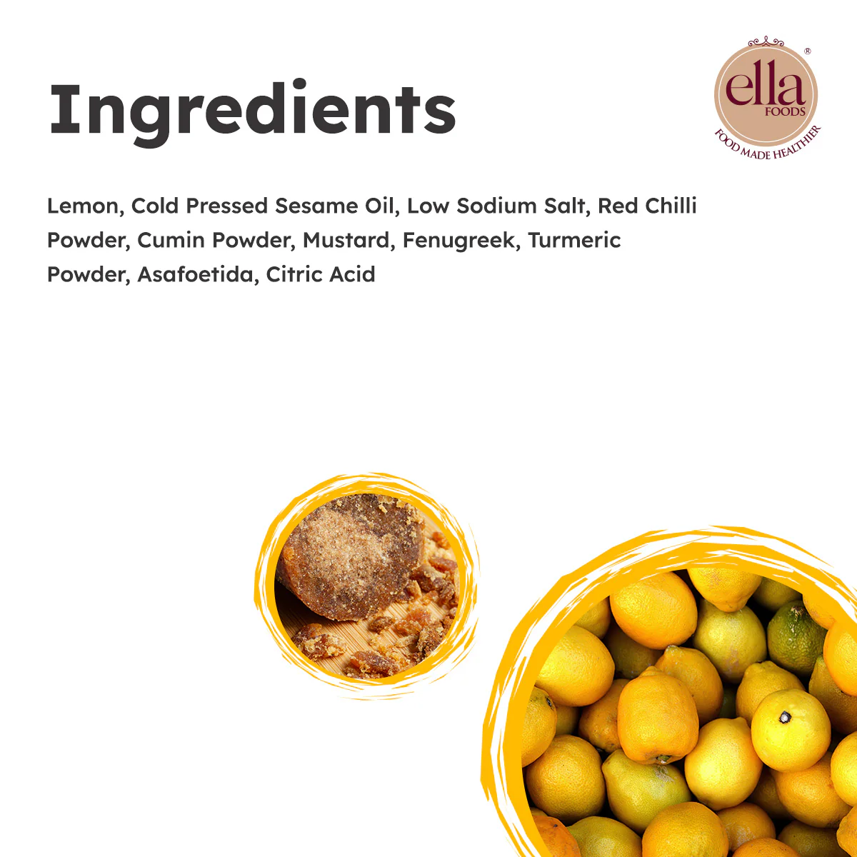 Ella Foods Lemon Pickle | 250g | Low Sodium | Cold-Pressed Sesame Oil | 12-Month Shelf Life | Fermented Indian Pickle - Image 5