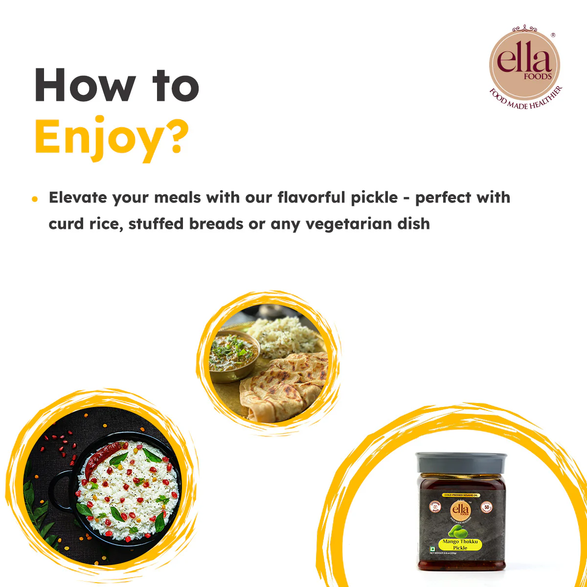 Ella Foods Mango Thokku Pickle | 250g | Low Sodium | Cold-Pressed Sesame Oil | 12 Months Shelf Life | Authentic South Indian Pickle - Image 4