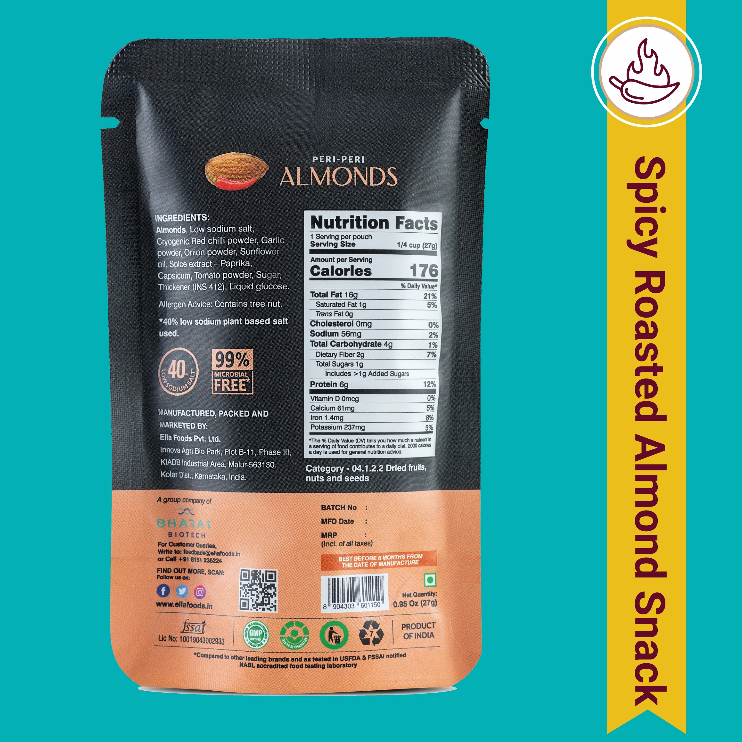 Ella Foods Millet Delight Combo | Millet Khara Pongal, Tangy Millet Poha, Chilli Lime Cashews (27g) & Peri Peri Almonds (27g) | Healthy Ready-to-Eat Meal & Snack Pack - Image 11