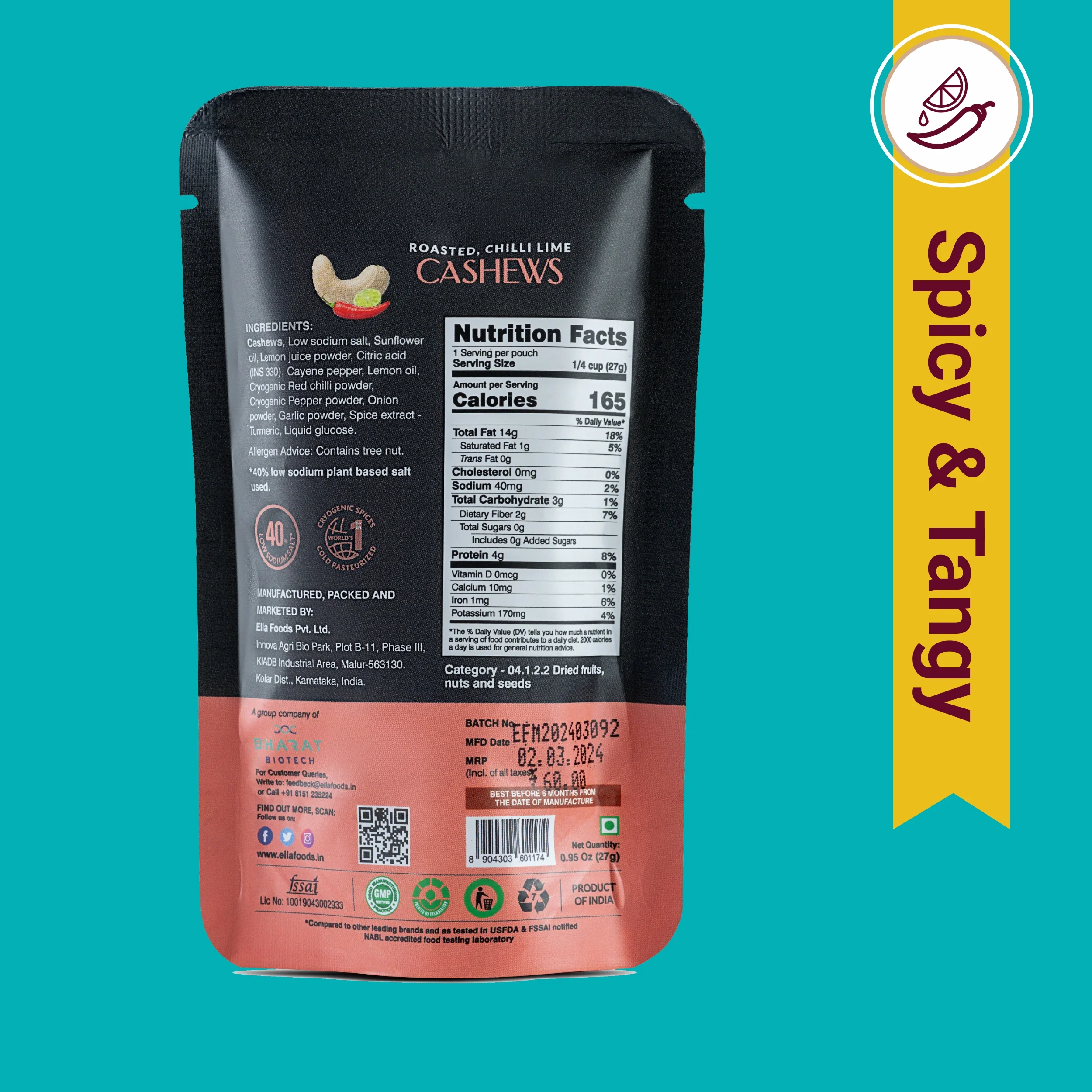 Ella Foods Millet Delight Combo | Millet Khara Pongal, Tangy Millet Poha, Chilli Lime Cashews (27g) & Peri Peri Almonds (27g) | Healthy Ready-to-Eat Meal & Snack Pack - Image 14