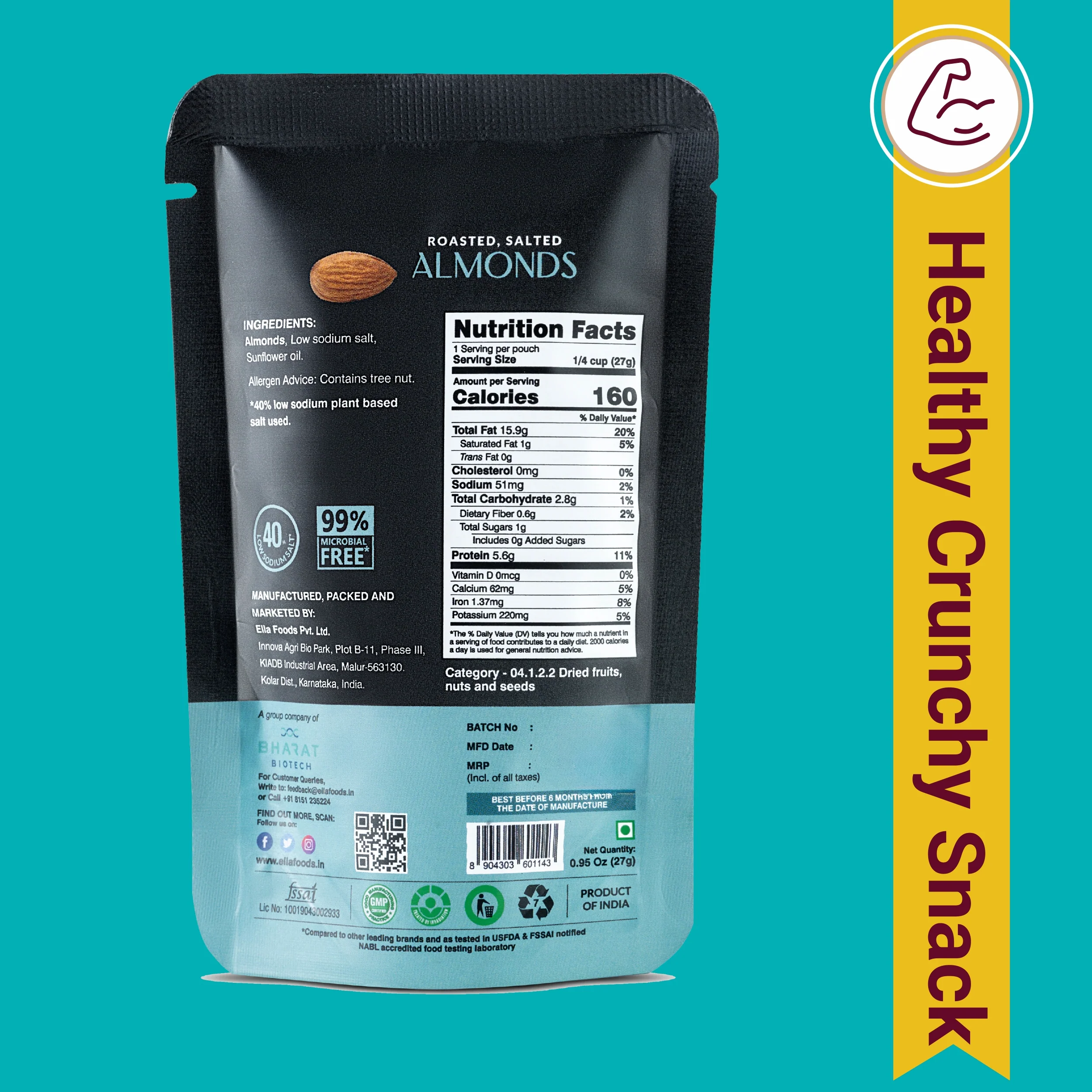 Ella Foods Smart Breakfast & Snack Combo | Tangy Millet Poha, Instant Probiotic Upma, Salted Almonds (27g) & Salted Cashews (27g) | Healthy Ready-to-Eat Breakfast & Snack Pack - Image 11