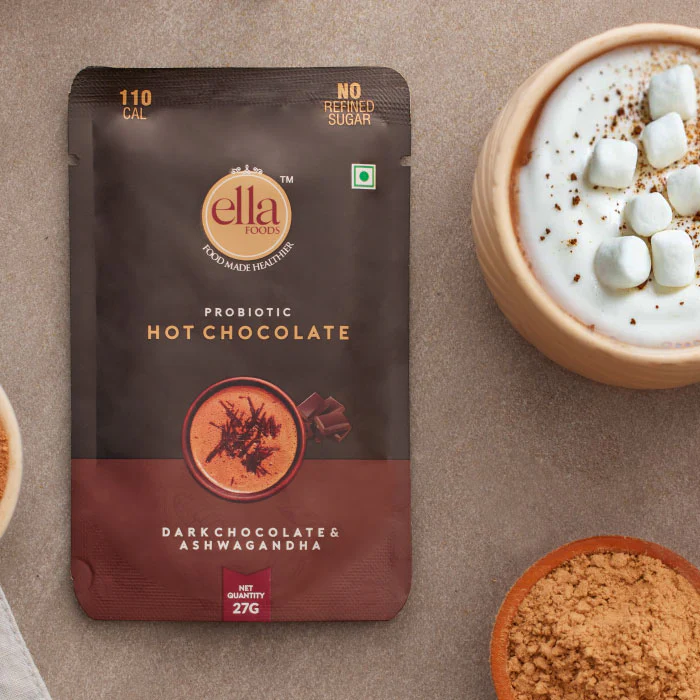 Ella Foods Combo Pack of 10 | Hot Chocolate (5) + Turmeric Latte (5) | Probiotic, Antioxidant-Rich Instant Drinks - Image 4