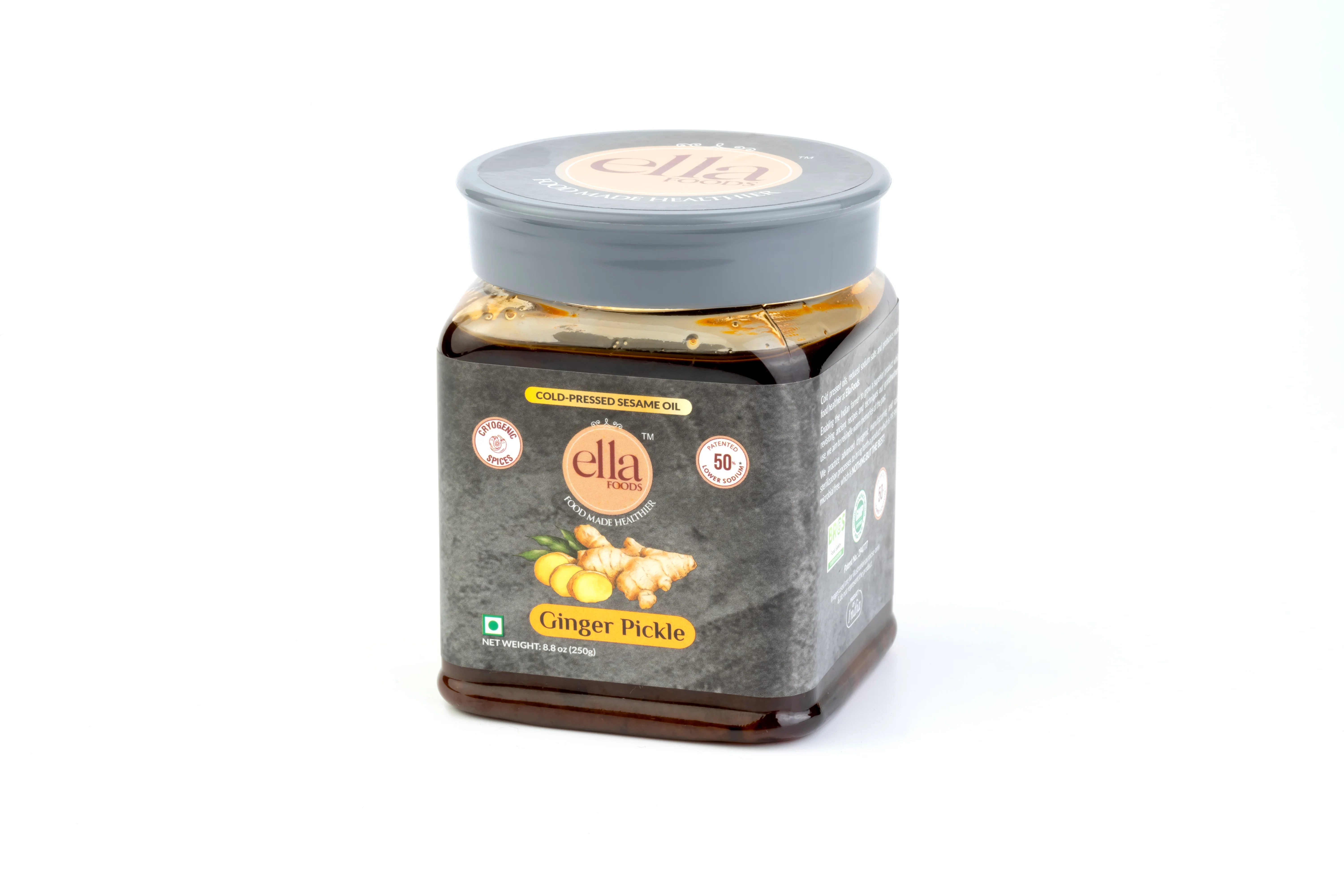 Ella Foods Low Sodium Pickle Trio Pack | Ginger, Garlic & Mango Thokku | Pack of 3 (250g Each) | Cold-Pressed Sesame Oil | 12-Month Shelf Life - Image 5