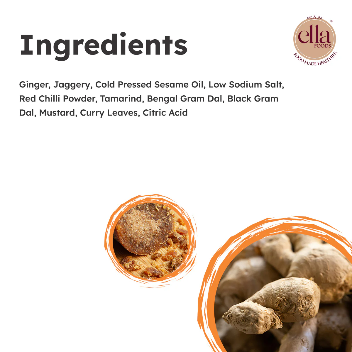 Ella Foods Ginger Pickle | 250g | Low Sodium | Cold-Pressed Sesame Oil | 12-Month Shelf Life | Fermented South Indian Pickle - Image 5