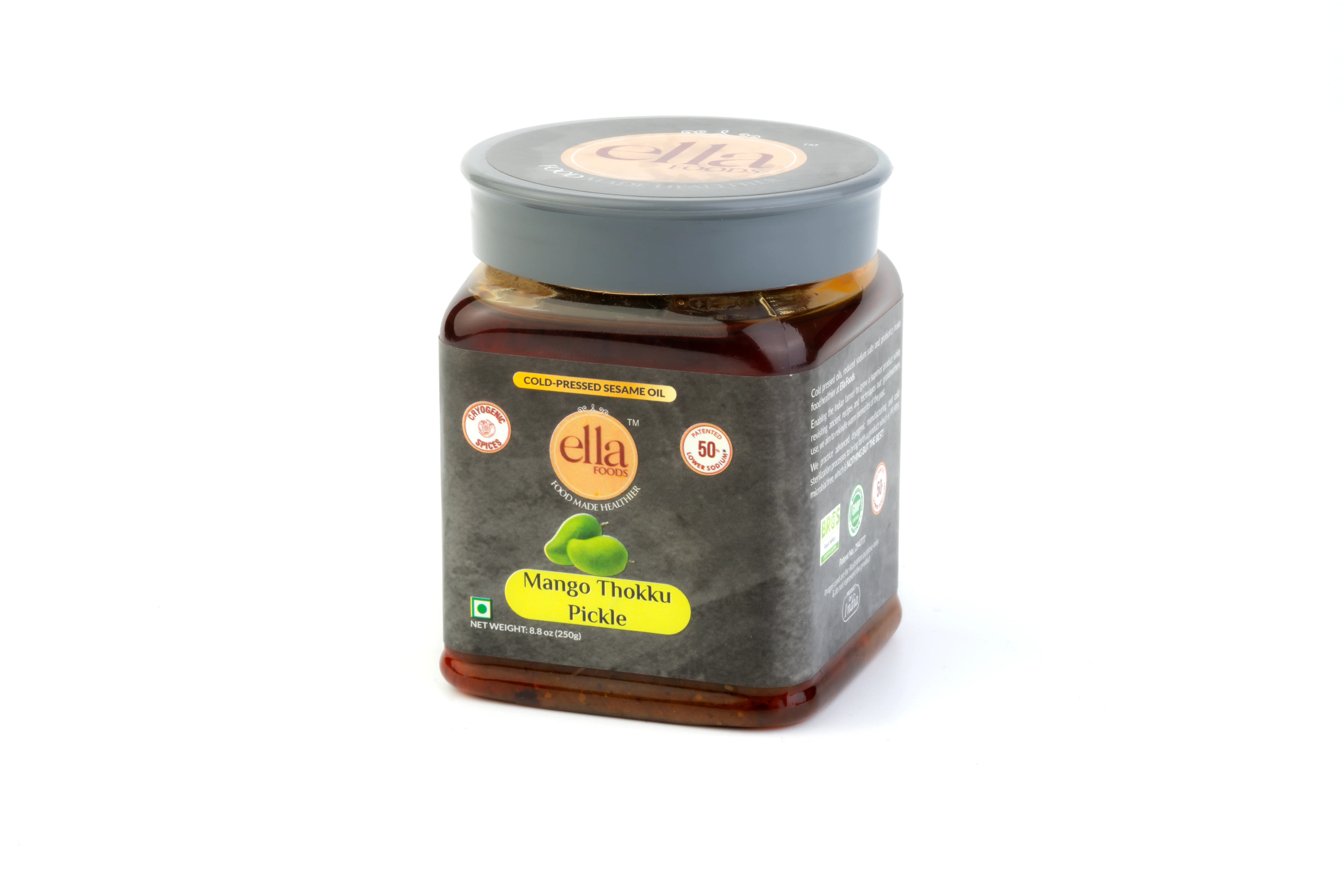 Ella Foods Low Sodium Pickle Trio Pack | Ginger, Garlic & Mango Thokku | Pack of 3 (250g Each) | Cold-Pressed Sesame Oil | 12-Month Shelf Life - Image 9
