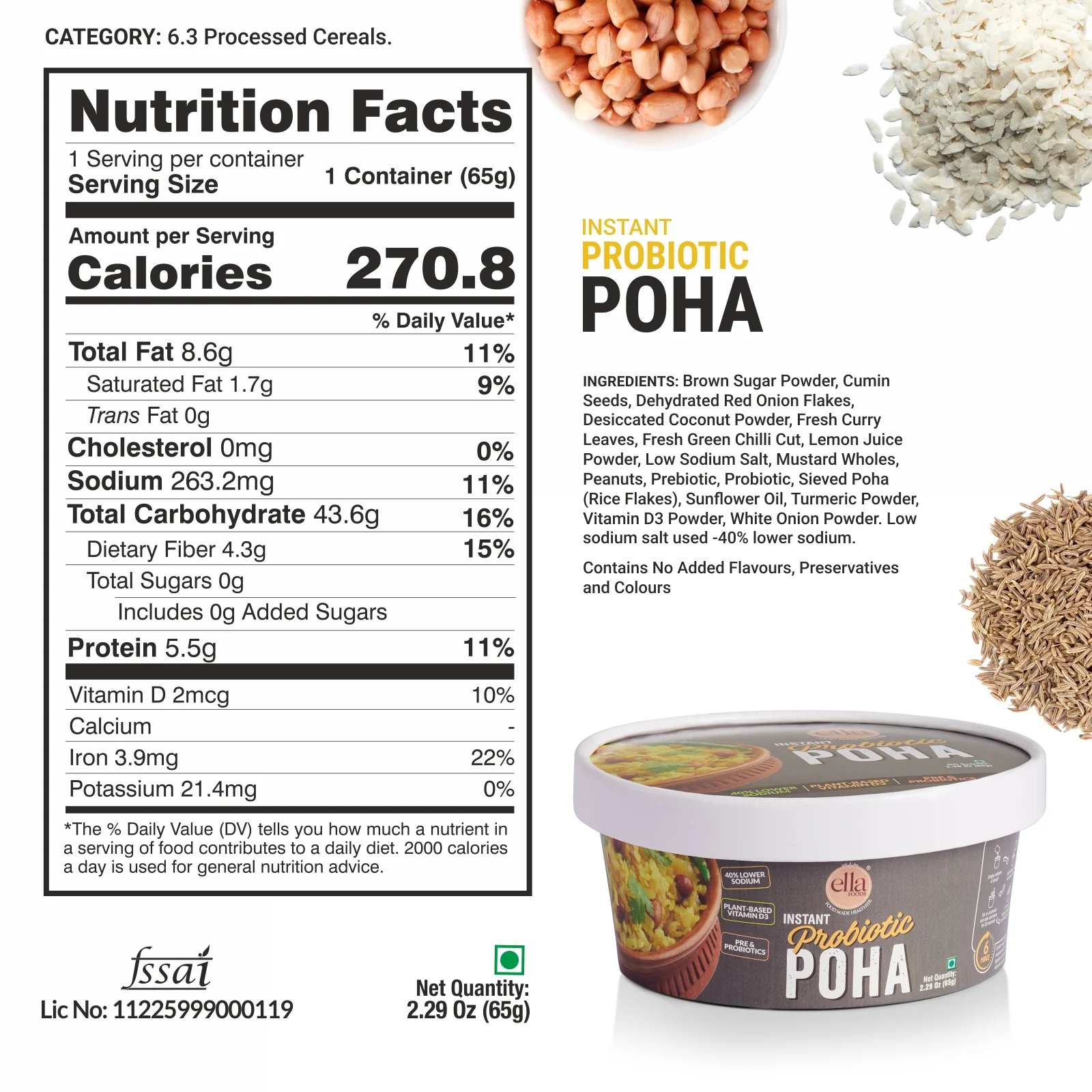 Ella Foods Ready to Eat Poha Combo Pack | Instant Poha 65g & Tangy Millet Poha 80g | Pack of 10 (5 Each) | No Preservatives | South Indian Breakfast & Snack| Shelf Life: 6 Months - Image 6