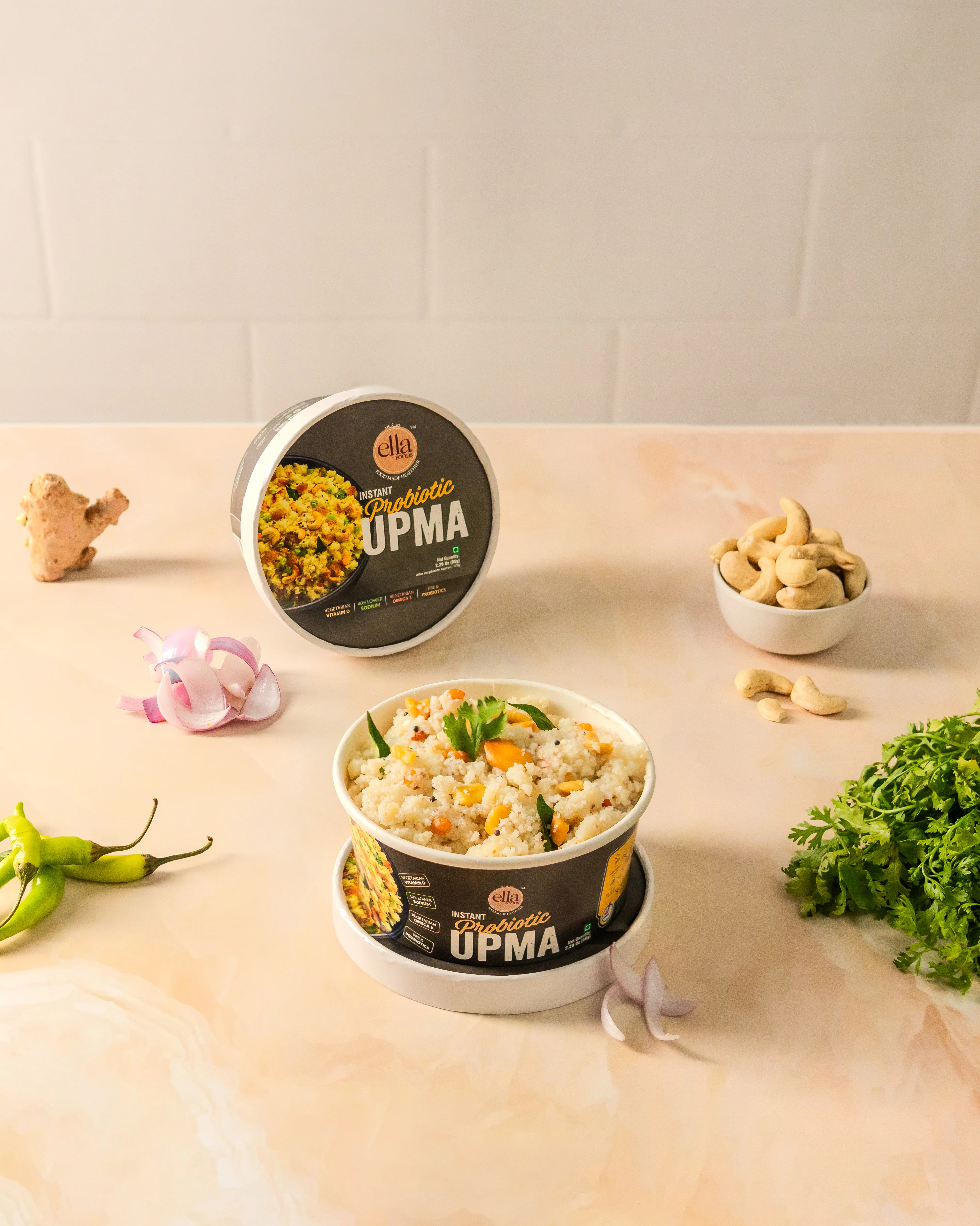 Ready to Eat Instant Poha | Instant Upma| Combo Pack of 10 | 5 of each | with added Probiotics - Image 3