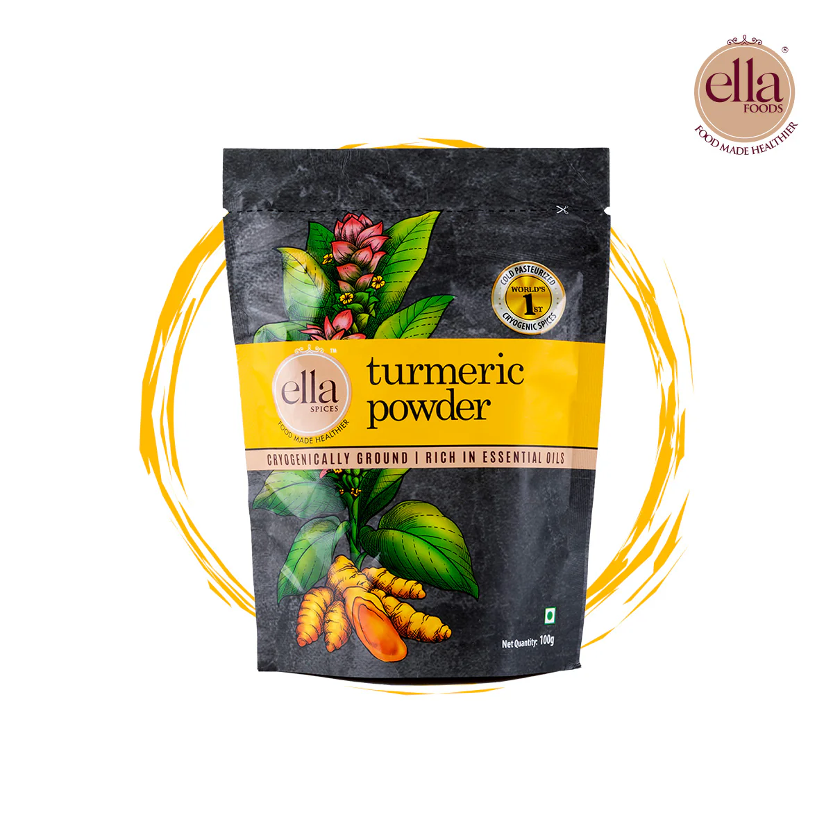 Ella Foods Turmeric (Haldi) Powder | Pack of 4 (100g Each) | High Curcumin | 100% Pure & Natural | Cryogenically Ground | 18-Month Shelf Life | No Additives - Image 7